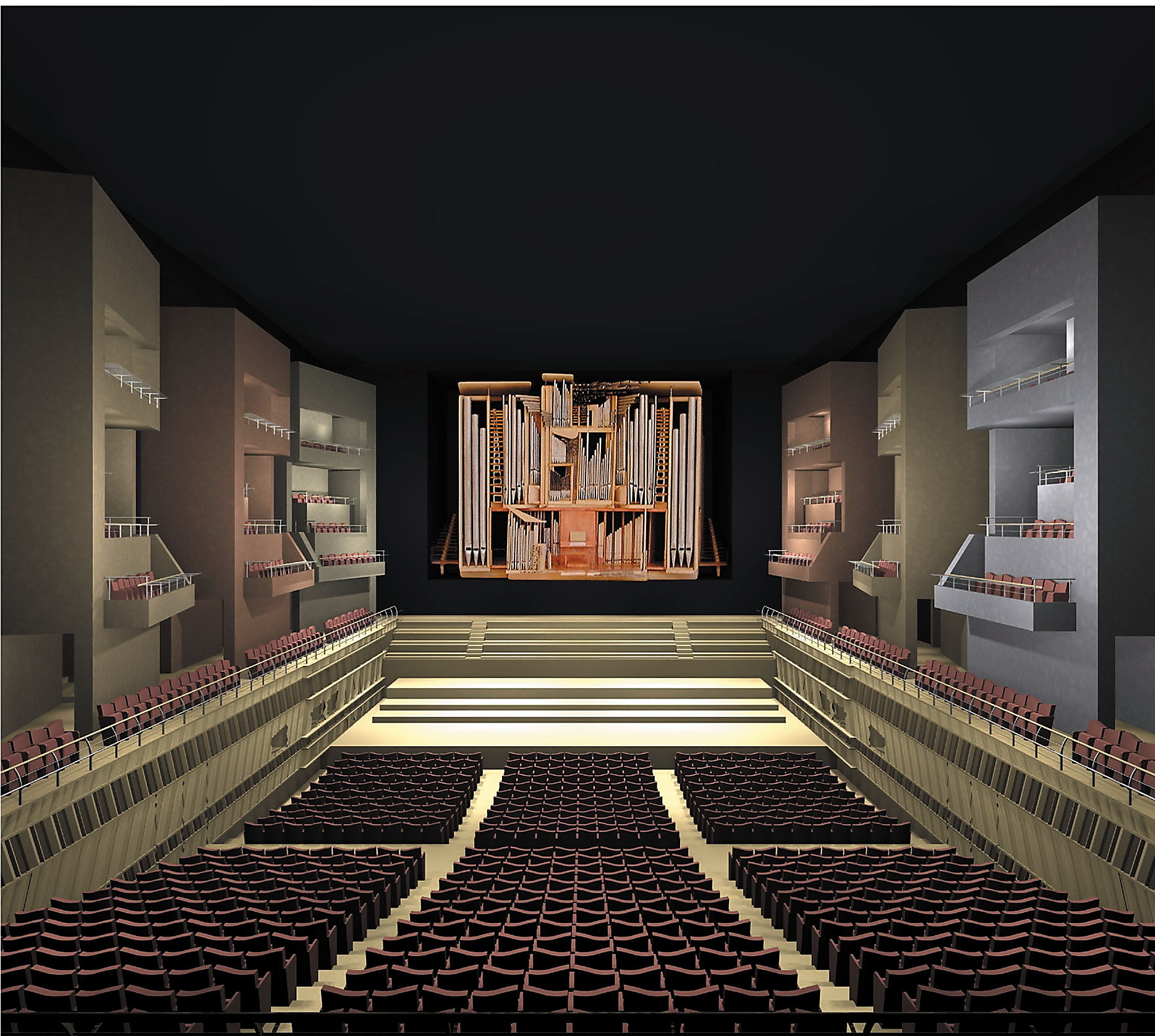 Jean Jacques Kasel - Orgue Philharmonie Luxembourg, plan 3: vue (front view) Grand Auditorium